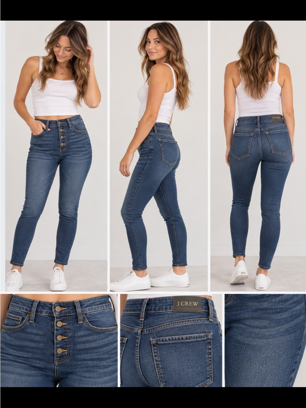 J. Crew women’s  Dark Blue Button-Fly Jeans